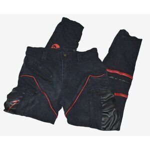 Verillas Women Pants Size 36 Havok Jeans Zipper Cargo Denim Mottled Renaissance